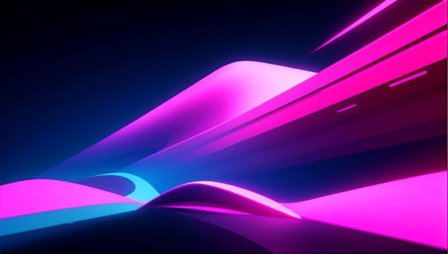 macos gradient wallpaper, 3D momentum and luminous color blending, abstract synthwave shapes