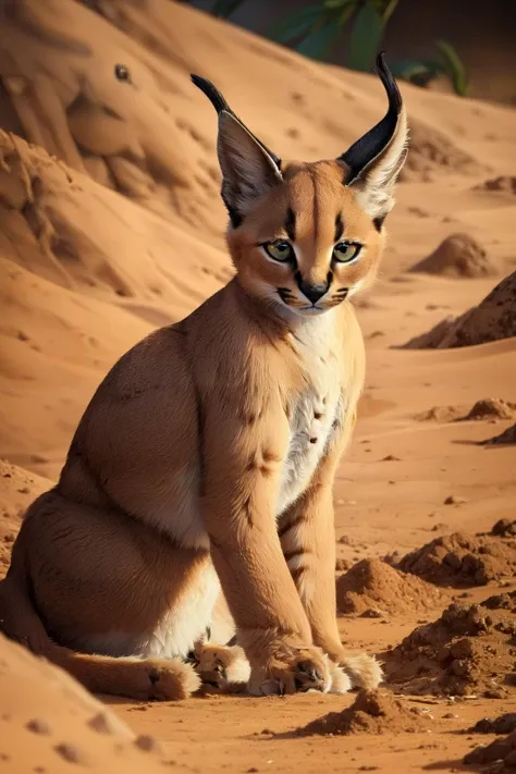 highres,(intricate details:1.2),(perfect details), unity CG 8K wallpaper,masterpiece, africa,sand caracal,caracalcat,ningmao,kitten,adorable, <lora:add_detail:0.4> <lora:aki:0.9>