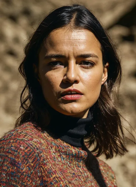 analog style, modelshoot style, A stunning intricate full color portrait of (sks woman:1),wearing a black turtleneck, epic character composition, by ilya kuvshinov, alessio albi, nina masic, sharp focus, natural lighting, subsurface scattering, f2, 35mm, film grain, <lora:locon_michelle_v1_from_v1_64_32:1.3>