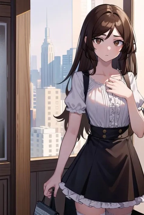 akanetaira, <lyco:akanetairav2-lyco-nochekaiser:0.8>,
akane taira, long hair, brown hair, hair between eyes, (brown eyes:1.5),
BREAK thighhighs, dress, bow, collarbone, short sleeves, frills, shoes, puffy sleeves, black footwear, black dress, red bow, white thighhighs, puffy short sleeves, zettai ryouiki, wristband,
BREAK indoors,
BREAK looking at viewer, (cowboy shot:1.5),
BREAK <lyco:GoodHands-beta2:1>, (masterpiece:1.2), best quality, high resolution, unity 8k wallpaper, (illustration:0.8), (beautiful detailed eyes:1.6), extremely detailed face, perfect lighting, extremely detailed CG, (perfect hands, perfect anatomy),