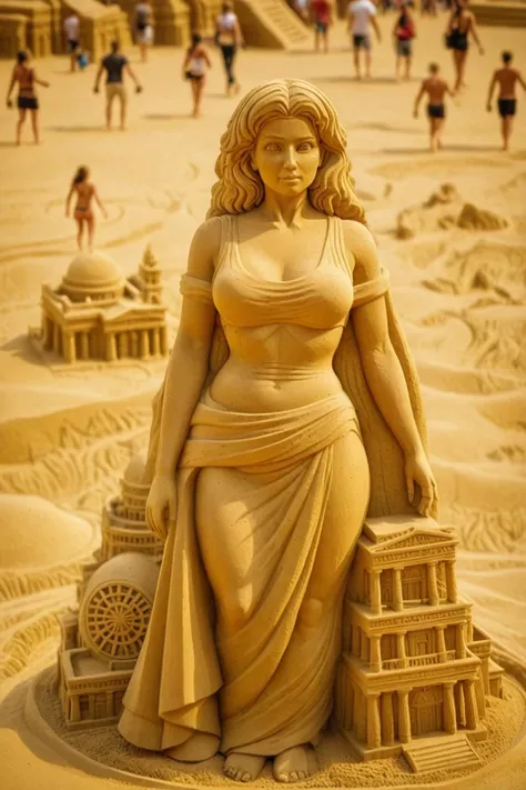 <lora:Microverse_Creator_sdxl:1.5> miniature of a microverse <lora:PE_SandSculpture:0.9> PESandSculpture, sandsculpture, (grainy sand), busty woman, cinematic photo flyweight, 35mm photograph, tilt shift, film, bokeh, professional, 4k, highly detailed, miniature