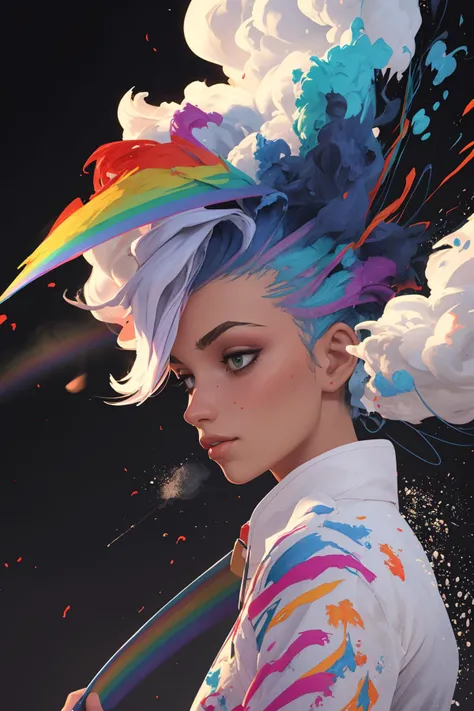 explosions of colourful powder, rainbow of powder colours, powder, plain background, duvalay, [1girl:25], plumes of smoke and powder, colourful smoke, exploding powder, powder plumes,
masterpiece, intricate, detailed, intricate,