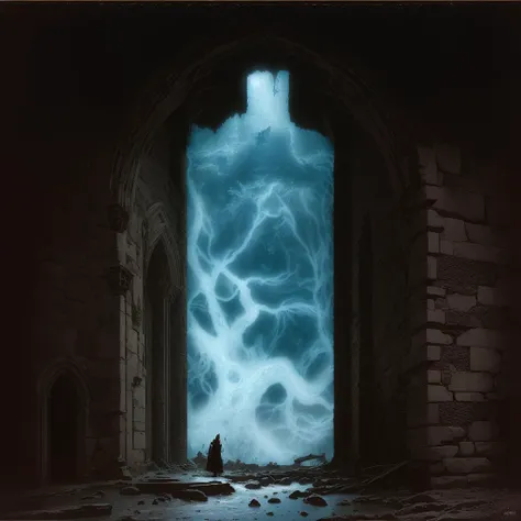 highly detailed photograph of a mysterious ruined castle overlooking a white barren tree, hyperdetailed award winning fantasy landscape photograph, gothic horror, dark fantasy art, masterpiece painting, elden ring, lord of the rings, art by Michael whelan, <lora:add_detail:-0.5> <lora:DestroyedPortrait-000150:0.5>