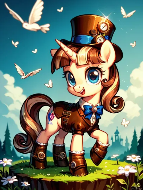 score_9, score_8_up, score_7_up, source_pony, cute unicorn with pure elegance in wonderland, magical, whimsical, fantasy art concept, steampunk, intricate details, best quality, masterpiece, ultra sharp