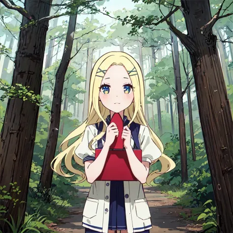 masterpiece, best quality, ultra detailed, 1girl, <lora:geraldine:1>, 1geraldine, (forest:1.2), blonde hair,