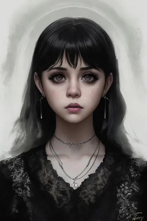 photo of (cr33pych4n:1), (gothic makeup:1.2), wearing white dress, photo of the most beautiful artwork in the world, professional majestic oil painting by Ed Blinkey, Atey Ghailan, Studio Ghibli, by Jeremy Mann, Greg Manchess, Antonio Moro, trending on ArtStation, trending on CGSociety, Intricate, High Detail, Sharp focus, dramatic, photorealistic painting art by midjourney and greg rutkowski