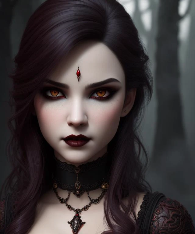 seductive vampire, fog, fantasy, ultra wide shot, photorealistic, eyes, (pixarstyle:1.2), Brad Rigney, pupils, hypermaximalised, face, detailed skin, ornate dress, beautiful, good anatomy, detailed and intricate, centered, skin pores, subsurface scattering, masterpiece, best quality, sharp focus, absurdres,