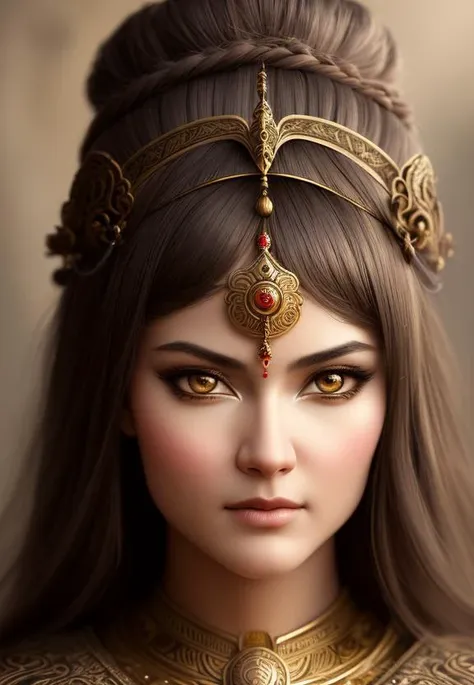 female warrior, intricate, ornate, medium portrait, photorealistic,  eyes, (pixarstyle:1.2),  illustrated by Helene Knoop, pupils, hypermaximalised,  face, detailed skin,  beautiful, good anatomy, detailed and intricate, centered,  skin pores,  subsurface scattering, masterpiece, best quality,  sharp focus, absurdres,