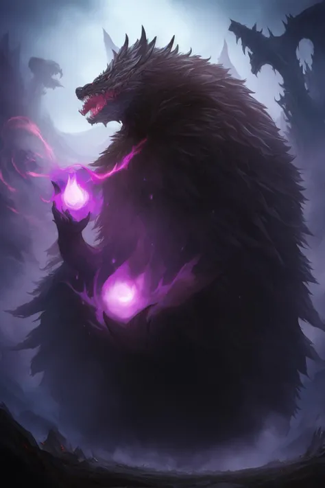 monster, gigantic, teeth, magic, dark magic, end of the world, black theme