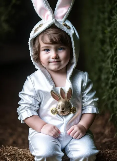 portrait of sks man children (mil3i:1) dressed with ((detailed bunny costume:1)), (outdoors:1.2), natural lighting, 4k, 8k, 8k realistic, sharp focus, intricate, high resolution, , <lyco:locon_perfecteyes_v1_from_v1_64_32:0.85> <lora:mil3i:1>