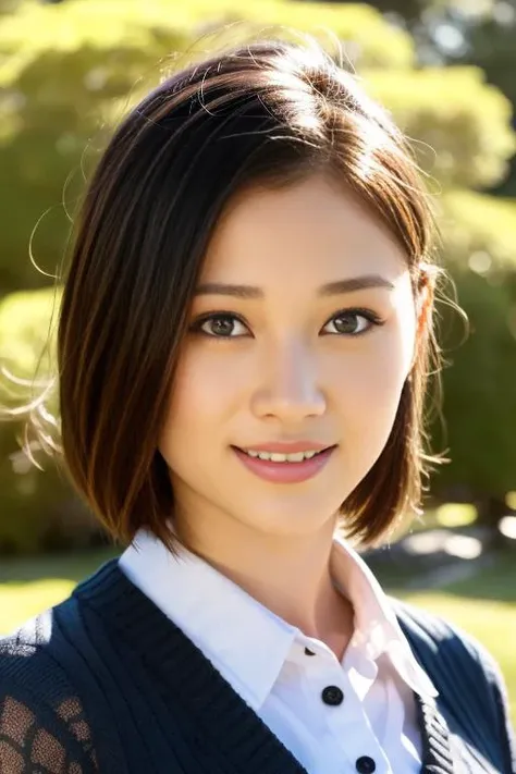 1girl,(wearing a blouse and cardigan:1.2),(RAW photo, best quality), (realistic, photo-realistic:1.4), masterpiece, an extremely delicate and beautiful, extremely detailed, 2k wallpaper, Amazing, finely detail, extremely detailed CG unity 8k wallpaper, ultra-detailed, highres, soft light, beautiful detailed girl, extremely detailed eyes and face, beautiful detailed nose, beautiful detailed eyes,cinematic lighting,in a beautiful forest of pine trees at a Japanese countryside,autumn scenery,maple trees in autumn,by a small rocky river,morning light,perfect anatomy,slender body,smiling, <lora:haramikie_lora:0.8>