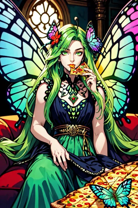 detailed face, detailed eyes, official art, Pizza-TV-Couch GenderlessFaeVibes