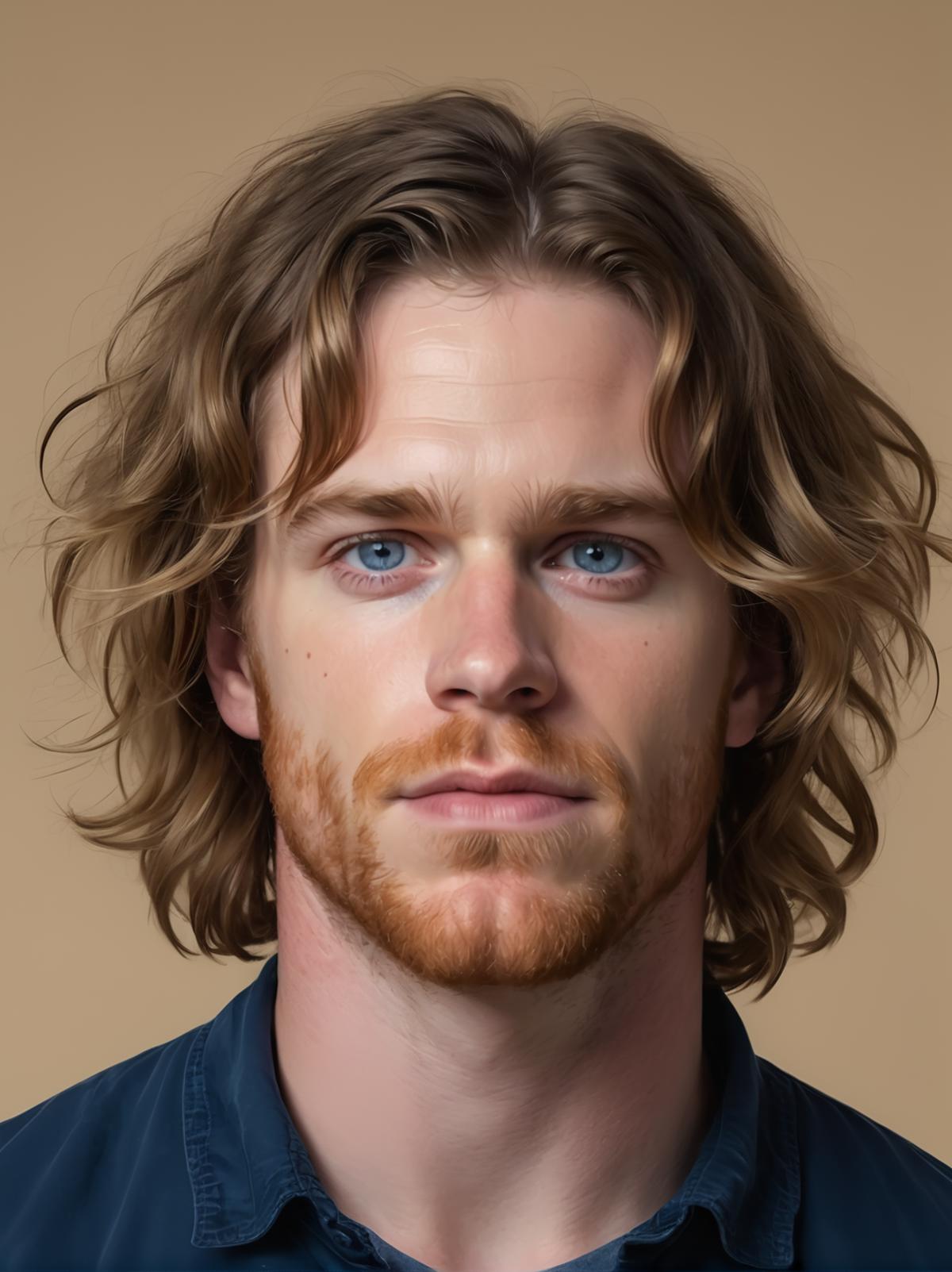 A close up of a man with long hair and a beard - SeaArt AI