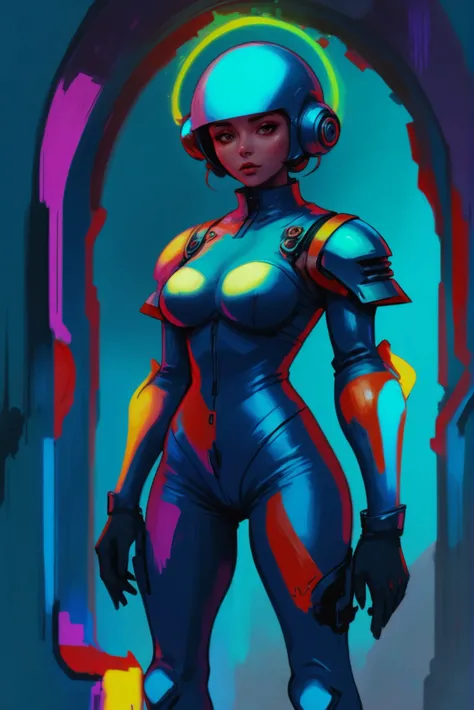 digital painting, far future scifi, Forgotten God's Shrine, scifi, "new weird",retro-futuristic,nanopunk, elf, psimancer, full body, wearing skin-tight space suit<lora:EnvyStarlightConfetti01:1>
