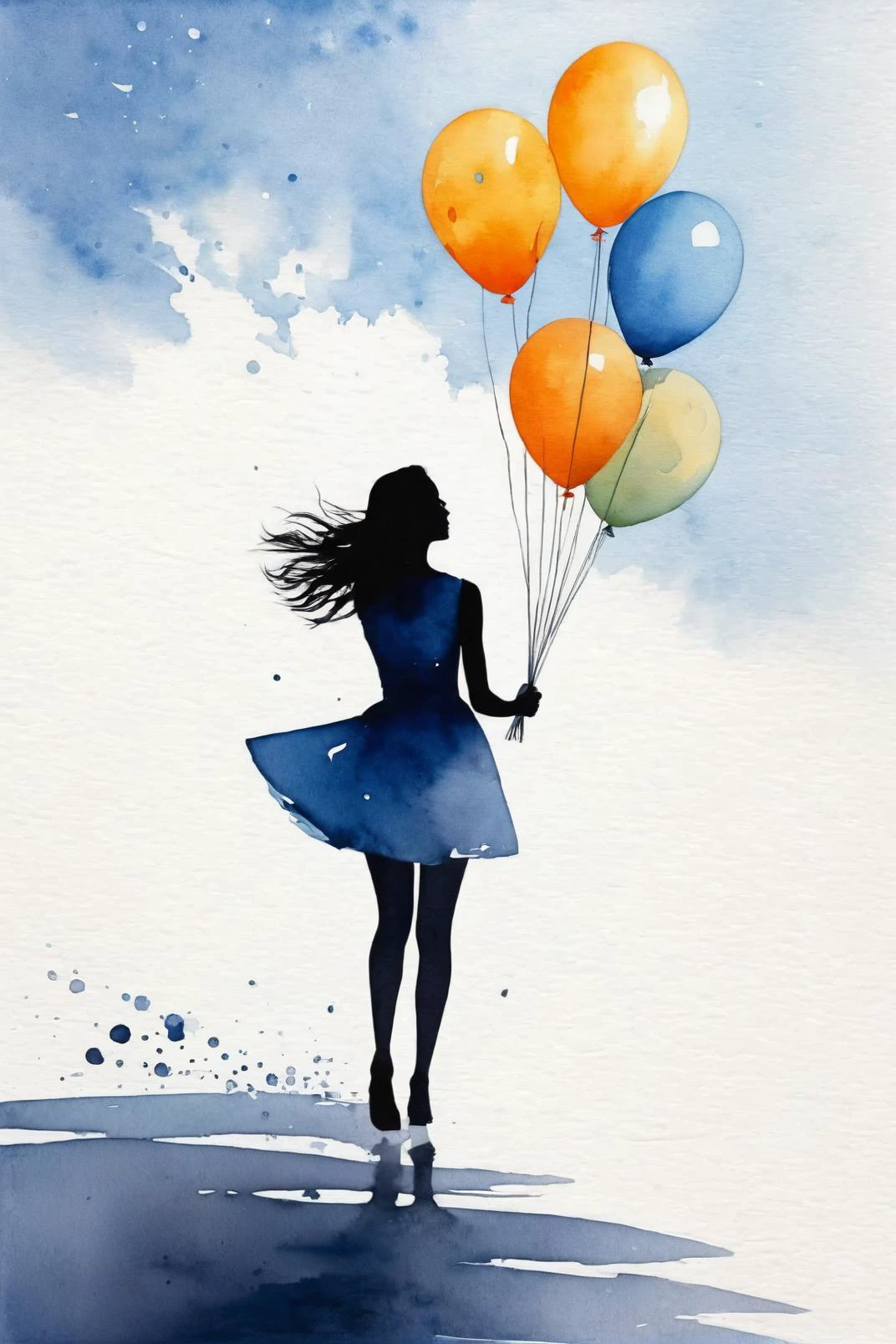 by Bess Hamiti and Alex Andreev, party_girl, watercolor <lora:watercolor_by_ntc:1.00>