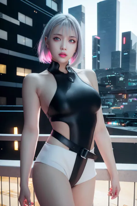 (1 girl:1.3)、full body lesbian，solo、__body parts__Realistic skin、pale skin、big、official art、unified 8k wallpaper、Super detailed、Beauty and aesthetic beauty、masterpiece、best quality、In the city of cyberpunk、dreamy atmosphere、calm palette、peaceful mood、pastel tones、Attractive，huge，city ruins，perfect，It&#39;s a perfect face，Perfect body, nude, I was creaming and put a finger in my, naked