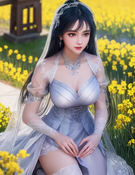 ultra realistic 8k cg, flawless, clean, masterpiece, professional artwork, famous artwork, cinematic lighting, cinematic bloom, perfect face, beautiful face, fantasy, dreamlike, unreal, science fiction, lace, lace trim, lace-trimmed legwear, luxury, jewelry, diamond, gold, pearl, gem, sapphire, ruby, emerald, intricate detail, delicate pattern, charming, alluring, seductive, erotic, enchanting, hair ornament, necklace, earrings, bracelet, armlet,halo,autumn,
((,1girl, pov,best quality, solo,) ) , ((, depth_of_field, motion blur ,standing, 1girl, photo_\(medium\), solo_focus, huge breasts,, looking at viewer,rapeseed blossoms, ))
<lora:DA_TangWuTong:0.7>