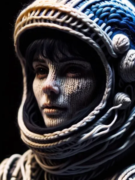 1girl reflections on helmet spacesuit Emphasize eerie atmosphere, high contrast, and interplay of shadow and light. Include colorful, gothic horror photo , zwuul <lora:zwuul-sdxl:1>