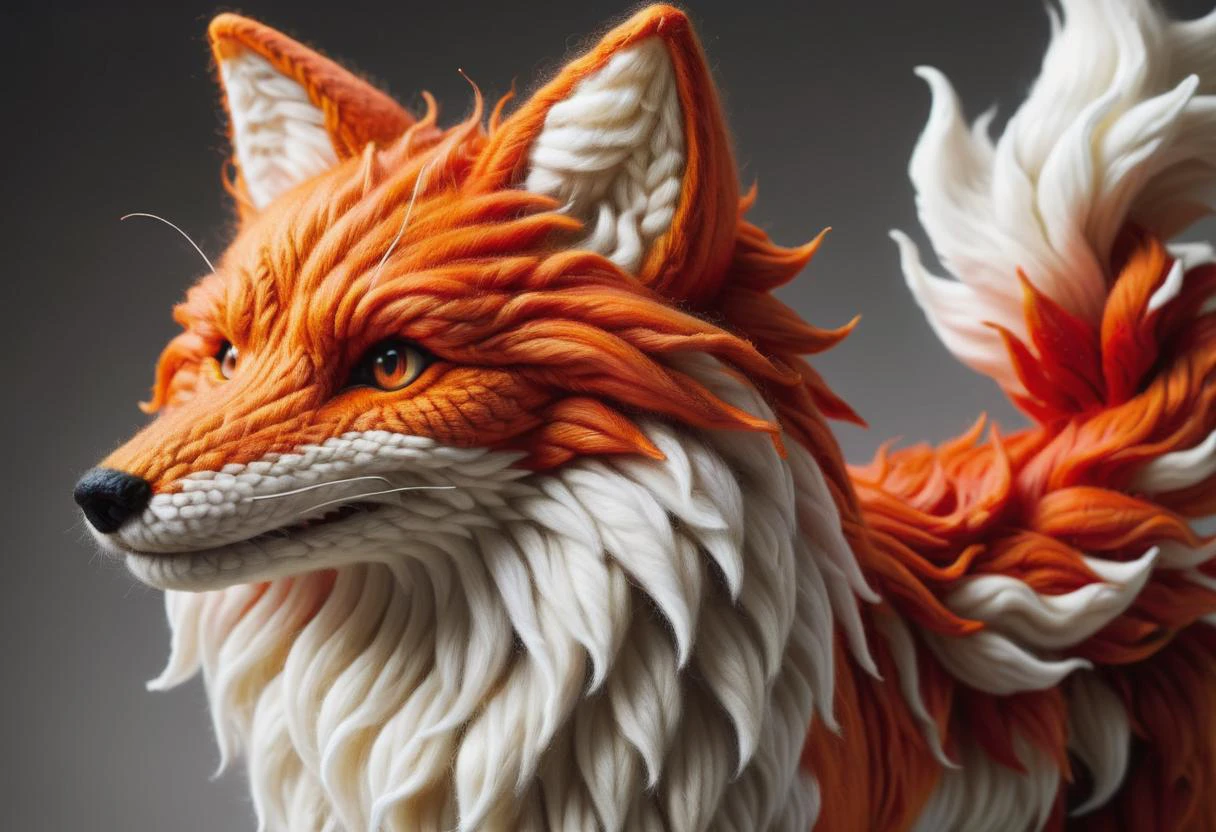 hyper detailed masterpiece, dynamic, awesome quality,zwuul, male kitsune, mythical creature, japanese folklore, intelligent, humanform with multiple foxtails to denote their age and power, fox ears, red face paint, white slim face, fantasy, cultural fusion,brilliant,gripping,despairing,shadowy,mad <lora:zwuul:0.85>