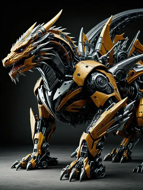 raw photography. photorealisitc, hyper realistic, mechanical, artificial, <lora:Classic Western Dragons XL:0.6> exotic dragon, <lora:TransformersStyleXL:1> Transformers