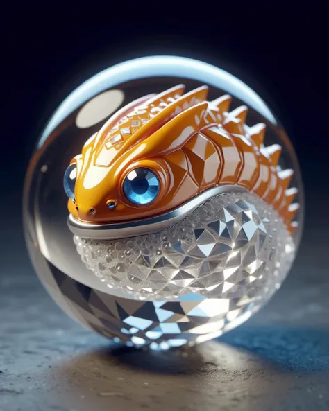 <lora:TransformersStyleXL:1> TransformersStyle, A Superficial 1960'S baby Slug made of crystal ball with low poly eye's highly detailed intricated concept art trending artstation 8k