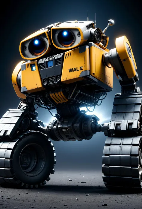 professional 3d model <lora:XL_TransformersStyle:0.5> TransformersStyle, Wall-E is big and angry . octane render, highly detailed, volumetric, dramatic lighting