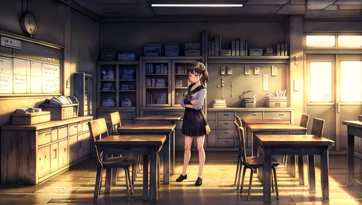 (masterpiece, top quality, best quality), Vanillaware,1girl, classroom,
<lora:Vanillaware2:0.5>