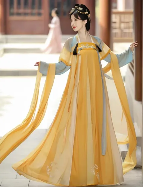 masterpiece, best quality, realistic
hanfu tang, tang style, tang dynasty, front view, 1girl, solo, black hair, hair ornament, long hair, yellow dress, walking on the street
<lora:HanfuTang_SDXL-000003:0.65>