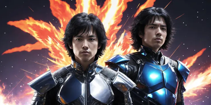 masterpiece,best quality,1boy,east,tuff guy,swords,black hair,cyber quipment,space explosion background,<lora:Elegies_Portraitv10:0.7>,eastttt2,