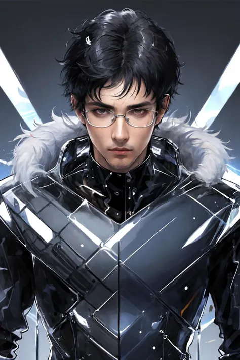masterpiece,best quality,1boy,east,tuff guy,swords,black hair,cyber quipment,glasses,<lora:Elegies_Portraitv10:0.7>,eastttt2,