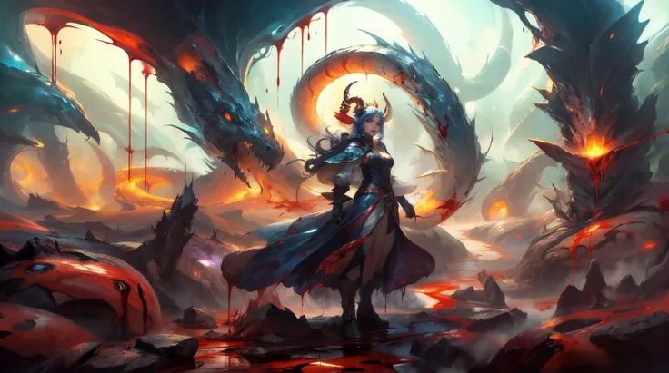 (masterpiece, best quality, fullscreen), [(full body:1.3)::0.3] portrait (photo of a giant flesh [magical being:creature:0.2]:1.3), <lora:EYES Solid-10:0.4> solid eyes, colored sclera, (Incandescent living skin:1.3), (some Ethereal fleshy Unguligrade Appendages:1), (Snake body shape:1.1), (Eagle head:0.8), (one huge Tentacles:0.9), <lora:EFFECT R4mh0rns:0.4> (R4mh0rns,curled horns,sheep horns1.2), <lora:EFFECT Proto:0.1>, <lora:EFFECT Concept - Blood Magic:0.1> (bloodmagic, swirling blood, blood, MAGIC:1.1), <lora:MONSTER HumanizedCat_v3-000025:0.4> hmnzct, (surrounded by many giant blood Turbulence all around:1.4), (background in a flesh and blood hell landscape:1.3), (shiny and glowing lighting:1.2), <lora:BACKGROUND EdobFairyTaleLandscape_v1.0:0.3> EdobFairyTaleLandscape, <lora:QUALITY Better_Nature_v1:0.4>, , (look at the viewer:1.2), , , <lora:EFFECT Unleashed_V2:0.2>, <lora:QUALITY add_detail:0.4>, <lora:QUALITY kkw-better-v1.0a:0.2>, <lora:QUALITY PotatEnhancer_V1_6:0.3>, <lora:BACKGROUND booscapes_v2:0.1>, (Full body Shot, Shallow Focus Shot, Low Angle Shot:[1.2:0.5:0.1]), heavily detailed, whimsical, stygical, (asymmetric composition:1.4), (sharp focus), <lora:EFFECT Magic card fakemtg_label:1> fakemtg, (no humans), (embedding:VIEW_Style-DoF), ntricate, sharp focus, illustration, highly detailed, digital painting, concept art, matte, art by WLOP and Artgerm and Greg Rutkowski and Alphonse Mucha, masterpiece