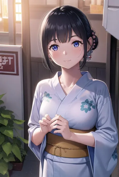 natsutojun, <lyco:natsutojun-lyco-nochekaiser:1>,
natsu to jun, short hair, bangs, hair ornament, mole, mole under eye, swept bangs, black hair, (purple eyes:1.1), smile,
BREAK long sleeves, japanese clothes, kimono, sash, obi, floral print,
BREAK outdoors, night, festival, fireworks, shrine,
BREAK looking at viewer, (cowboy shot:1.5),
BREAK <lyco:GoodHands-beta2:1>, (masterpiece:1.2), best quality, high resolution, unity 8k wallpaper, (illustration:0.8), (beautiful detailed eyes:1.6), extremely detailed face, perfect lighting, extremely detailed CG, (perfect hands, perfect anatomy),