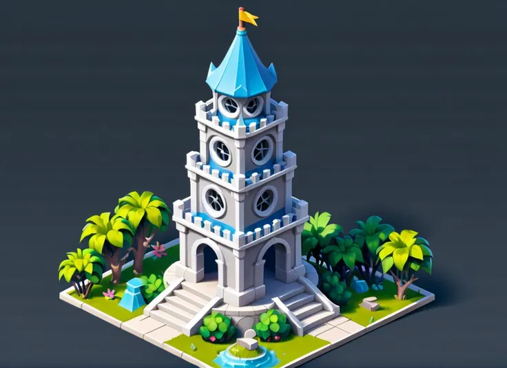 casual illustration of magic tower, isometric, award winning illustration, playrix <lora:Playrix:0.8>