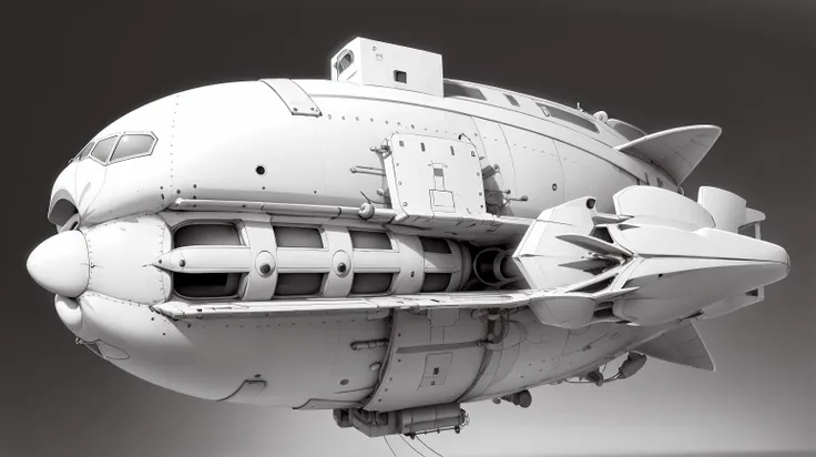 <lora:WhiteboxStyle:0.8> WhiteboxStyle dirigible blimp monochrome