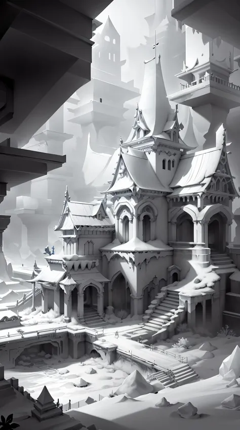 <lora:WhiteboxStyle:0.8> WhiteboxStyle, ice palace, monochrome