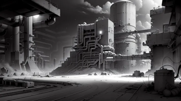 <lora:WhiteboxStyle:0.8> WhiteboxStyle, nuclear facility monochrome