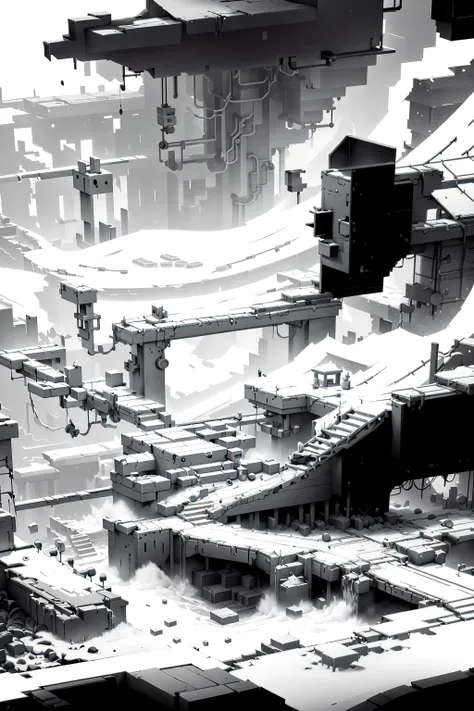 <lora:WhiteboxStyle:0.8> WhiteboxStyle, time traveler's workshop, monochrome,