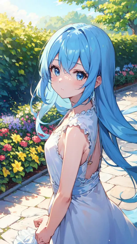 (masterpiece:1.2),best quality,perfect anatomy,extremely detailed,
BREAK
cute girl,solo,shiny skin,very long hair,small breasts,
cute eyes,(blue eyes:1.3),(light blue hair:1.4),
BREAK
casual wear,
BREAK
garden,flower,
BREAK
looking at viewer,character focus,dynamic pose,
BREAK