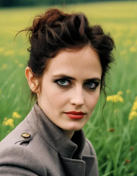 cinematic photo analog style portrait of an (((ohwx woman))) , wes anderson movie, still from stanley kubrick movie <lora:evagreen_lora_sdxl_v1-000008:1> . 35mm photograph, film, bokeh, professional, 4k, highly detailed