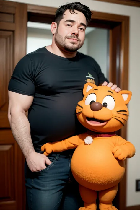 a man named Jon holding a Garfield