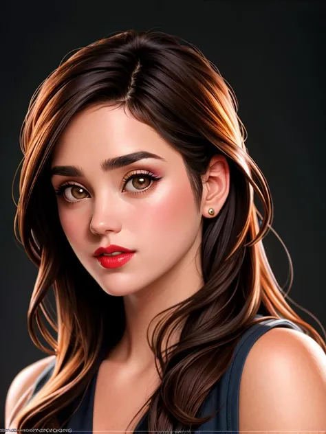 Realistic photo of a beautiful j3nn1f3rc-v2 woman, 1girl, solo, long hair, looking at viewer, simple background, brown hair, black hair, white background, brown eyes, parted lips, lips, makeup, watermark, lipstick, portrait, web address, realistic, red lips, soft lighting, professional Photography, Photorealistic, detailed, RAW, analog, sharp focus, 8k, HD, high quality, masterpiece<lora:j3nn1f3rc-v2:1.0>