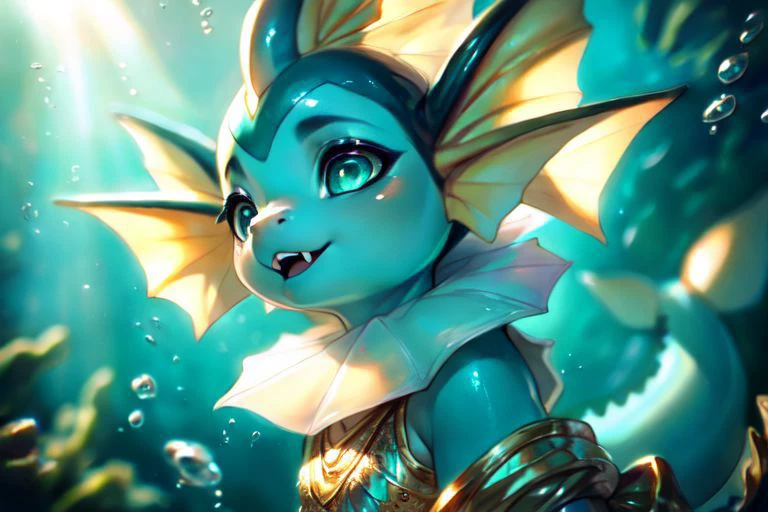 wildlife photography, underwater, coral reef, light rays, golden hour, rim light,
low angle, side view, white harem outfit, air bubbles, underwater particles,
swimming, diving, playing,
anthro, female, (vaporeon), scalie,
detailed blue scales, detailed vivid scales, intricate iridescent scales, detailed face, detailed eyes, young, cute, girl, (flat chest, small breasts), turquoise iridescent skin, (chibi:0.2), wet skin,
glossy skin, expressive eyes, eyelashes, (thick thighs:0.5), glittering, slim body, ((reflective eyes)), fangs,
(muscular:0.5), big, cute-fine-face, highly detailed face, elegant, (toned body:0.6),
((clear dark turquoise eyes)), (sharp teeth), short tail,
solo,
happy, l
uploaded on e621, by darkgem, by castitas, by thebigslick,
<lora:vaporeon:0.8>,
<lora:FurryCore:0.2>,
<lora:nanachi:0.4>,
<lora:GAME_Gerudo_riju_aiwaifu69:0.2>,
<lora:dancer lingerie:0.4>, ((see-through)), white pelvic curtain,
midriff,
revealing clothes, white detached sleeves, white straps, white mini skirt,
iridescent gold, golden necklace, golden anklets, golden bracelets, golden belt, white lingerie, white stockings,
volumetric light,
detailed background, Ray tracing, concept art, highly detailed, ((masterpiece)), ((best quality)) cinematic composition, ultra realistic, (high detail:1.3), sharp focus,