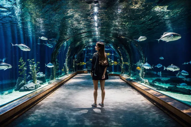 1girl,  ultra high res,(realistic:1.3)), deep shadow,(best quality, masterpiece), pale skin, dimly lit, shade, highly detailed, depth of field, film grain, looking at viewer, aquarium, (full body:1.2), shark
 <lora:aquarium-000008:0.7>, (masterpiece,best quality:1.5)