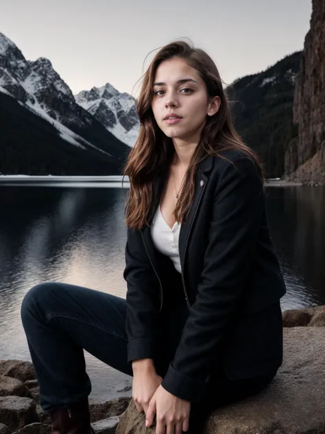 RAW photo, tv_Willifred_McKenzie_MXAI, magazine ready pose, flirting with the camera,
BREAK
, sad expression, wearing a winter coat, wearing winter pants, wearing winter boots, sitting on a rock by a frozen mountain lake, midnight, moonlight, shot from the side, PA7_Portrait-FL
BREAK
<lora:add_detail:0.5>, (((Ultra-HD-details, Ultra-HD-detailed, Ultra-HD-realistic, Ultra-HD-photo-same-realistic-quality-details))), 8k uhd, dslr, soft lighting, high quality, film grain, Fujifilm XT3