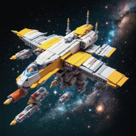 <lora:LegoAIrev:1>LegoAI Classic Space Space Fighter, galaxy background