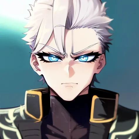 1boy, male, solo, portrait, close-up, masterpiece, best quality, high quality, highres, 4K, <lora:Juggertuul-000008:1>
<lora:dmc5_vergil-10:1> dmc5vergil, black coat, white hair, blue eyes, unamused,
