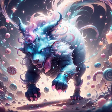 <lora:CandyMagic-22:0.9>, candymagic , vibrant , sugary aura,
fantasy, mystical beast, glowing eyes, running