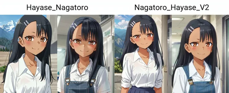 ((best quality)), ((highly detailed)), masterpiece, extremely detailed face, beautiful face, (detailed eyes, deep eyes), (1girl), upper body, <lora:Hayase_Nagatoro:.7>, nagatoro hayase, hair ornament, brown eyes, hairclip, ((dark skin)), black hair, evil smile, collared shirt, collarbone, pleated skirt, (on a mountain, noon)