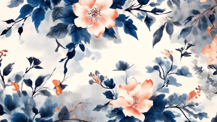 (Realistic),masterpiece,best quality,cinematic lighting,natural shadow,highest detail,professional photography,detailed background,depth of field,insane details,intricate,aesthetic,subsurface scattering,dynamic angle,
london watercolour blue pink orange floral digital illustration,in the style of classic tattoo motifs,dark blue and amber,bloomsbury group,embroidery,chinese watercolor -,
<lora:landscape-painting-sdxl_v2:1>,QIEMANCN,