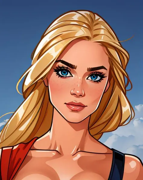 <lora:MinkoStyleV4:0.95>,Minkostyle, medium full shot, pretty woman, blonde, bold lines, illustration, comic style, small breasts, sharp, extreme detailed, HD, HDR, 4K, masterpiece, high quality, high resolution, breathtaking, award-winning, professional, detailed face, detailed eyes, detailed hair, beautiful, hotify, prettify, prettyeyes